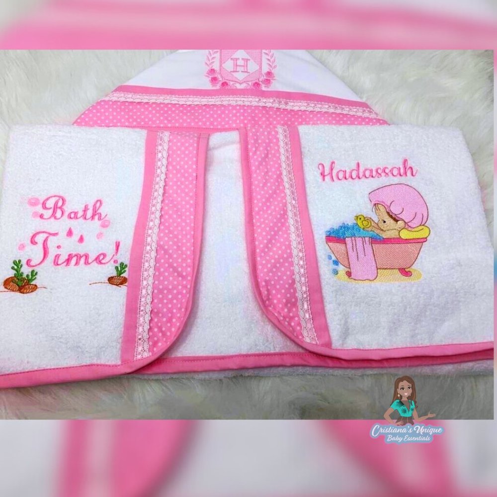 Baby Towel Customizable Pink